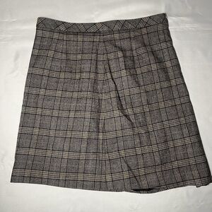 Banana Republic Wool Plaid Mini Skirt Women 6 Lined Academia Zip Back Business